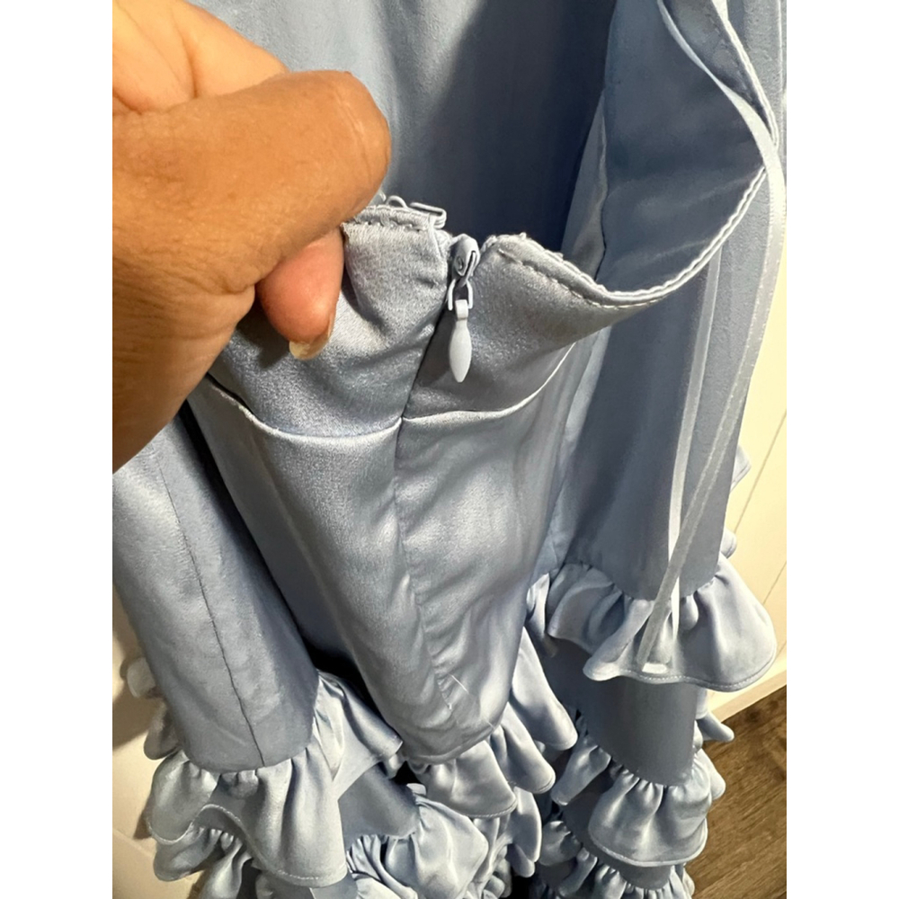 Altar'd State Alana Marie Light Blue Ruffle Maxi Dress - Picture 10 of 16